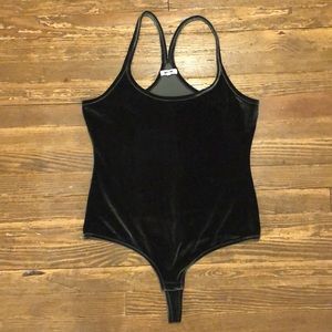 Madewell Emerald Green Crushed Velvet Bodysuit